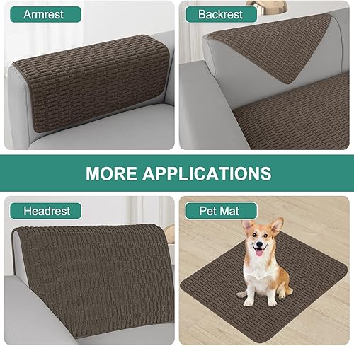 Miniatura 5 de Foxdecor Juego de 2 fundas antideslizantes para brazos de sillón, fundas para reposabrazos de sillón, fundas para reposabrazos de sofá, fundas para