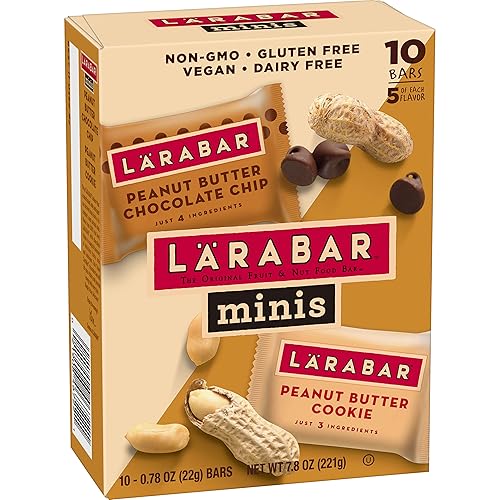 Larabar Minis - Barras sin gluten mantequilla de maní y chocolate con chispas de mantequilla de maní barras de 078 onzas 10 unidades