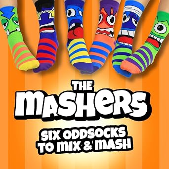Mashers Box 6 Oddsocks Multicolor For Boys UK 12-6 EUR 30.5-39 US 12.5-7