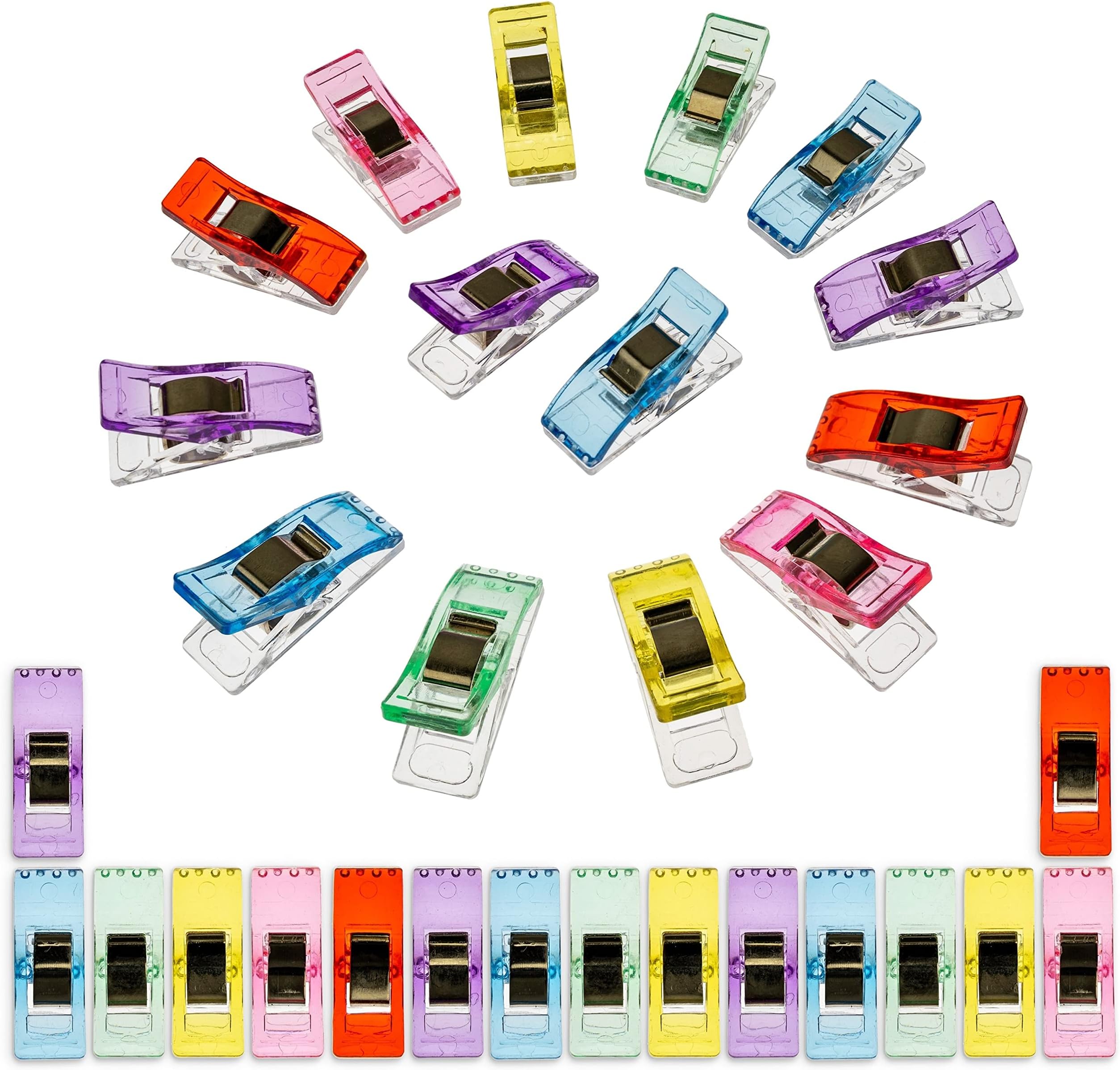 60 Mollette Da Cucito Colorate - Clip Per Tessuto, Trapunta E Artigianato - Alternative Ai Spilli - Foto 10