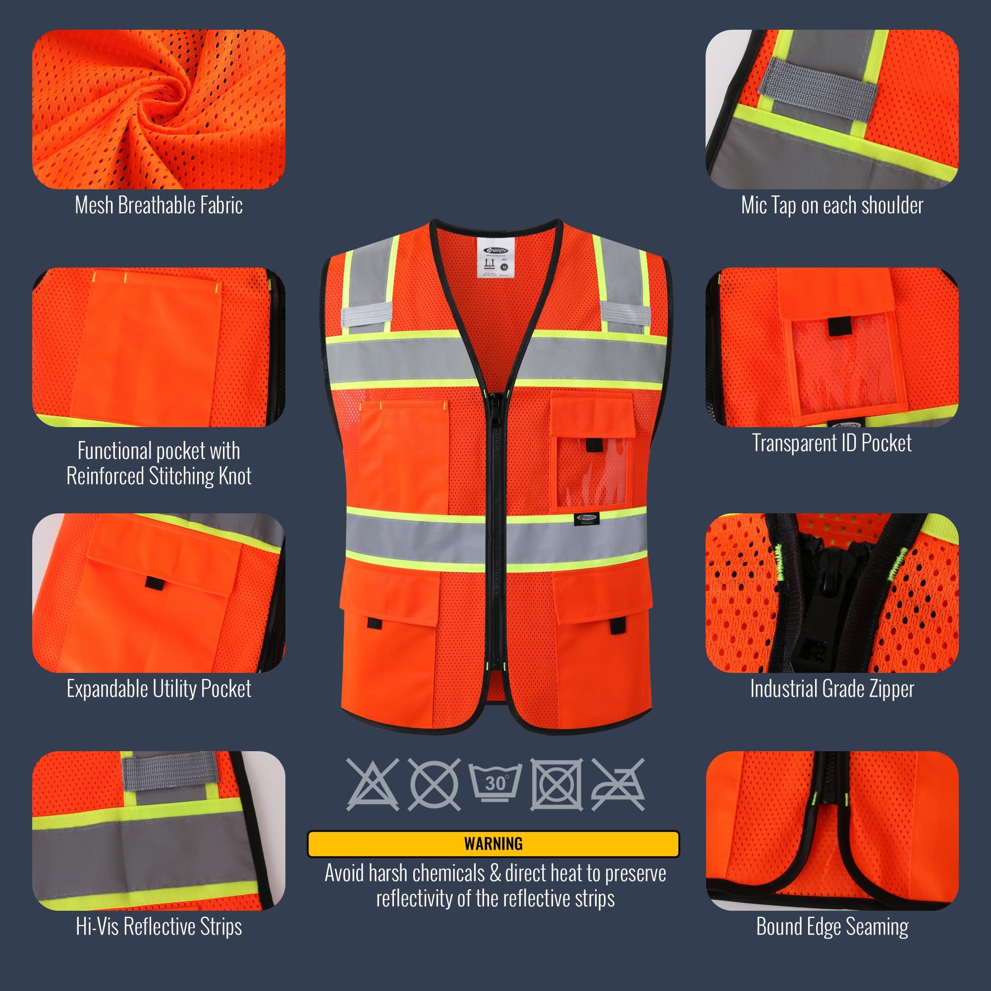 Snapklik.com : JKSafety Safety Vest For Men Women Hi Vis Relfective Vest