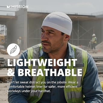 MISSION Cooling Helmet Liner - Lightweight & Breathable - Cools Up to 2 Hours - UPF 50 Sun Protection - Machine Washable