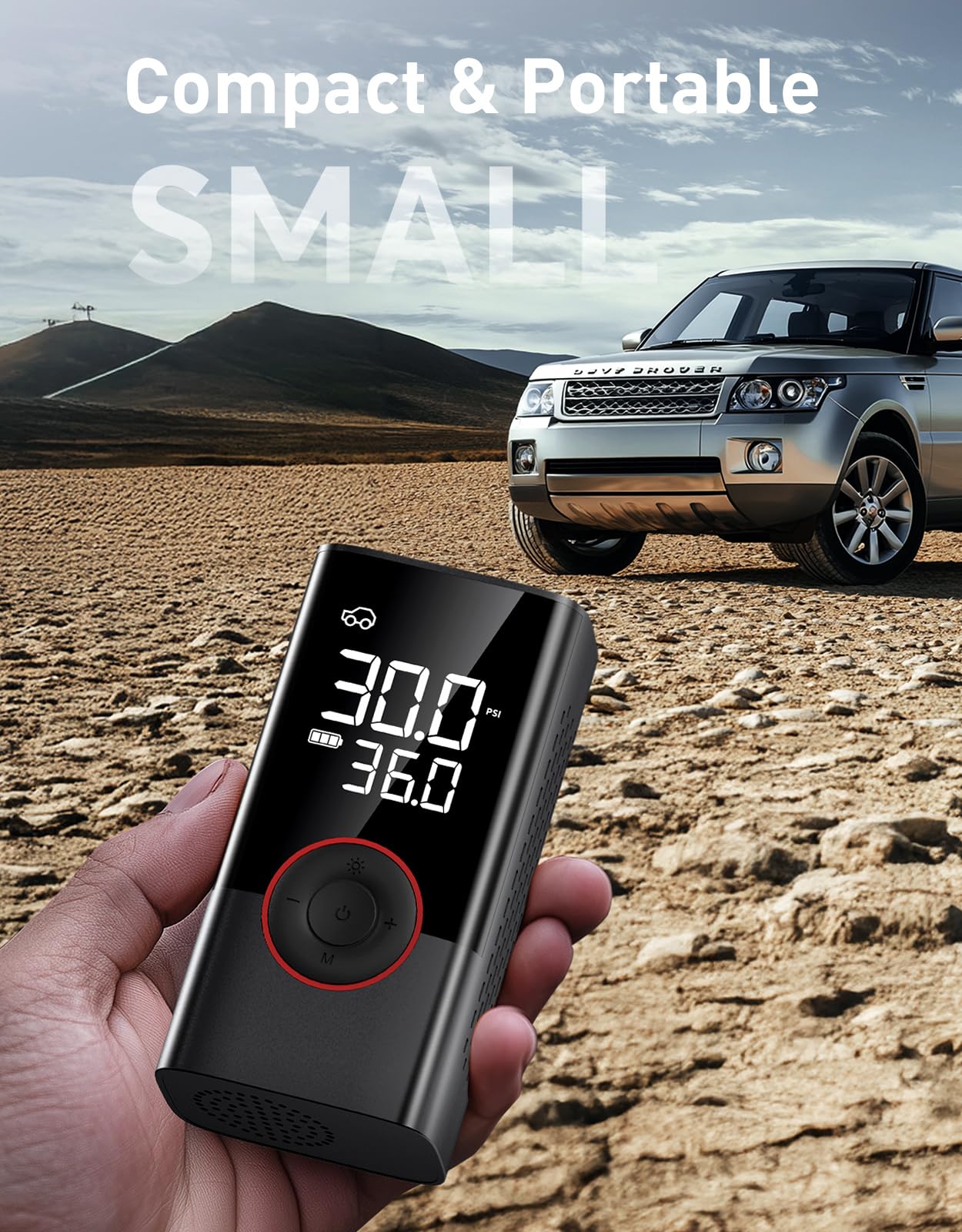 Tire Inflator Portable Air Compressor, 150PSI Air Pump for Car Tires with LED Light, Cordless Tire Pump with Digital Pressure Gauge, Tire Inflator for Car, Bike, Motorcycle, Ball