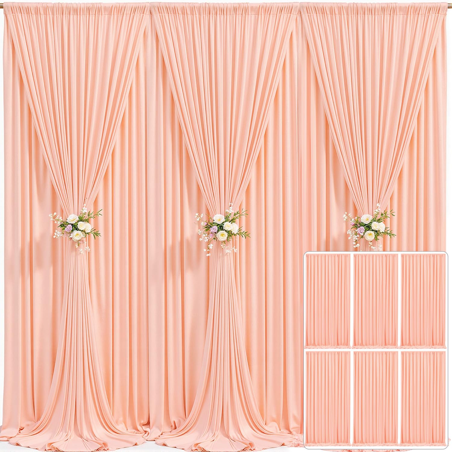 10x10 Champagne Backdrop Curtain for Parties Wedding Baby Shower Wrinkle Free Photo Curtains Backdrop Drapes Fabric Decoration for Bridal Shower 5ft x 10ft,2 Panels — view 62