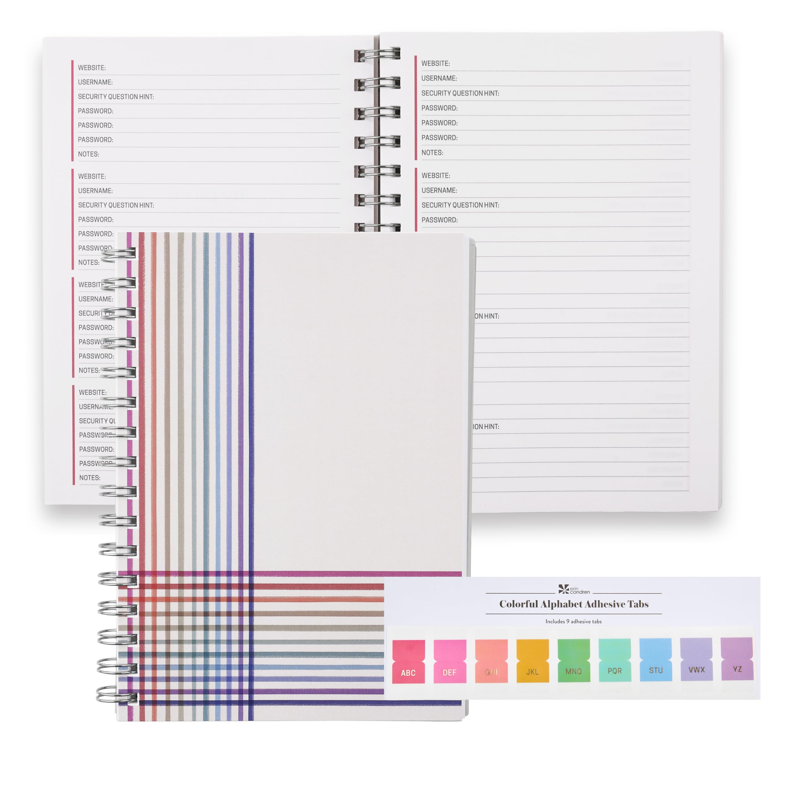 Erin Condren Inspired Collection Woven Stripes A5 Password Book