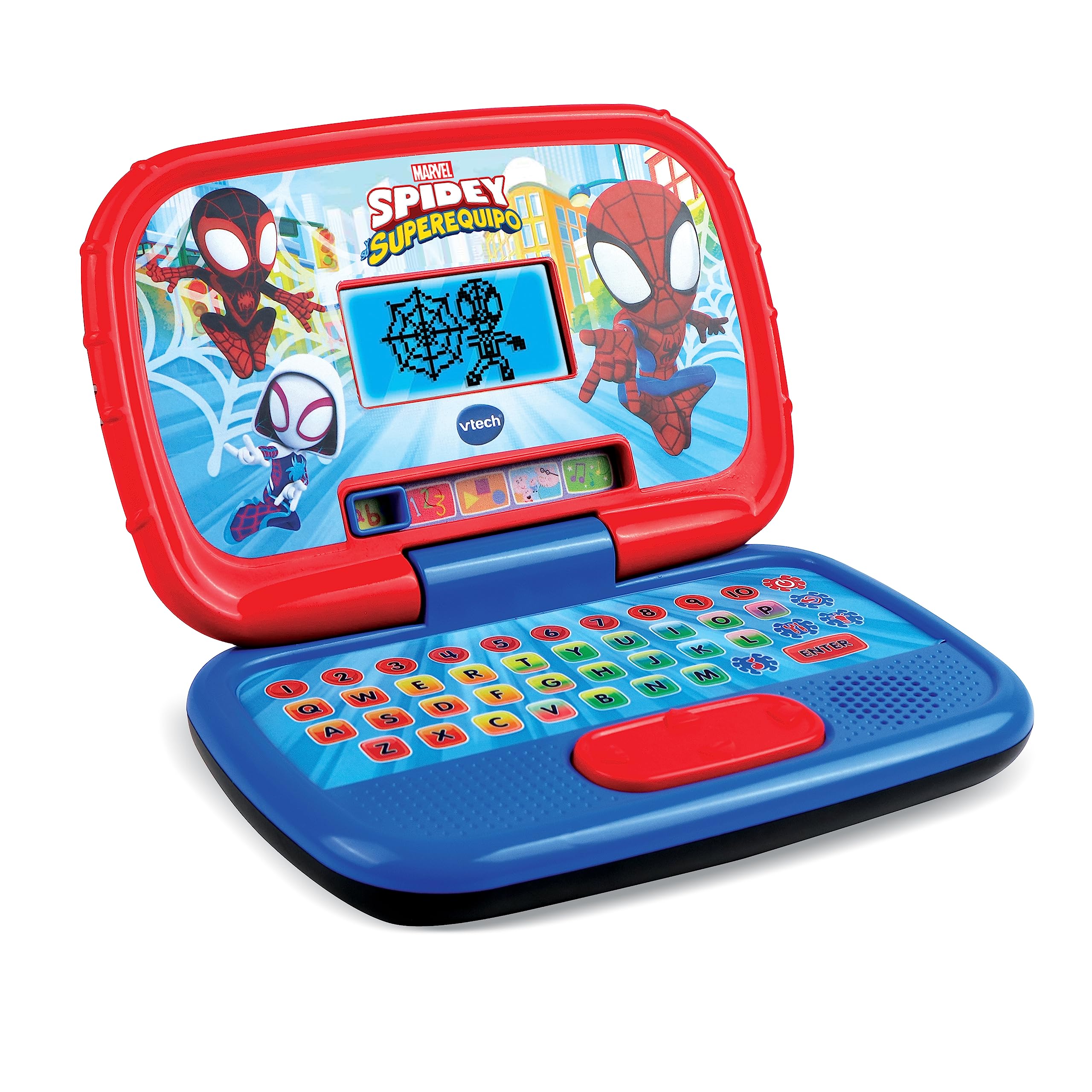 VTech - Portátil Educativo de Spidey y su superequipo, Ordenador de Aprendizaje para niños +3 años, Lenguaje, Matemáticas, Juegos, Versión ESP