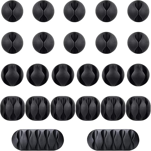 Miniatura 8 de BEADNOVA Clips para cables, organizador de cables, soporte para cables adhesivos, 1 ranuras para accesorios de carga de automóvil, PC, oficina, 1
