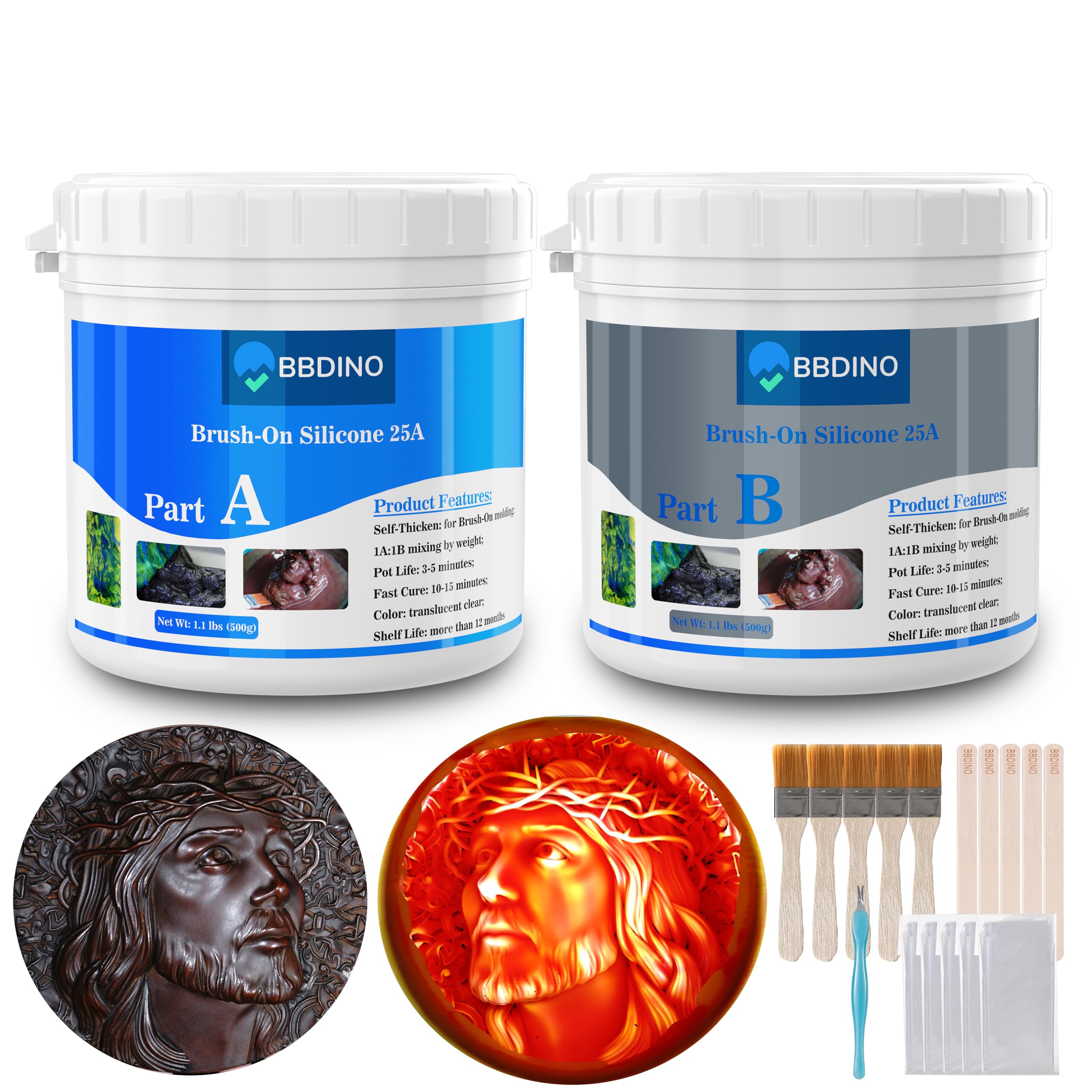 Silicone liquide 1kg durcissement platine pour fabrication moule béton
