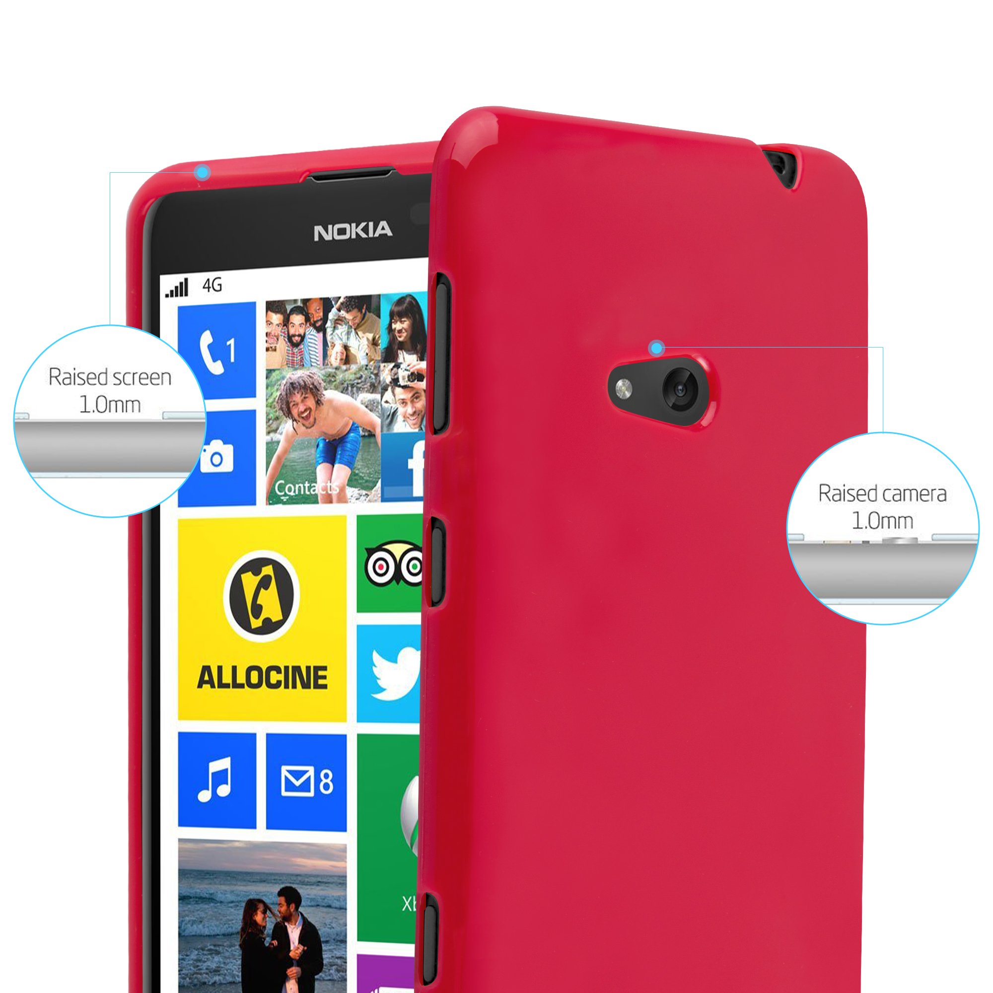 Cadorabo Book Case Works with Nokia Lumia 625 in Wine RED