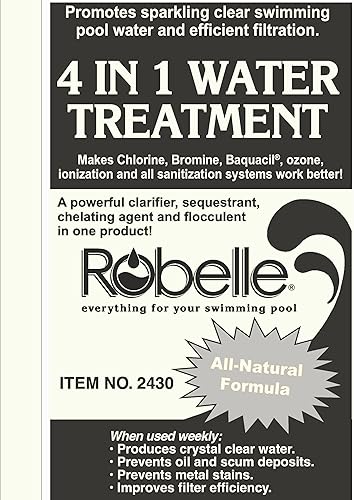 Miniatura 4 de Robelle Tratamiento de agua concentrado 4 en 1 de 1 cuarto de galón, clarificador de piscina, fabricado en Estados Unidos