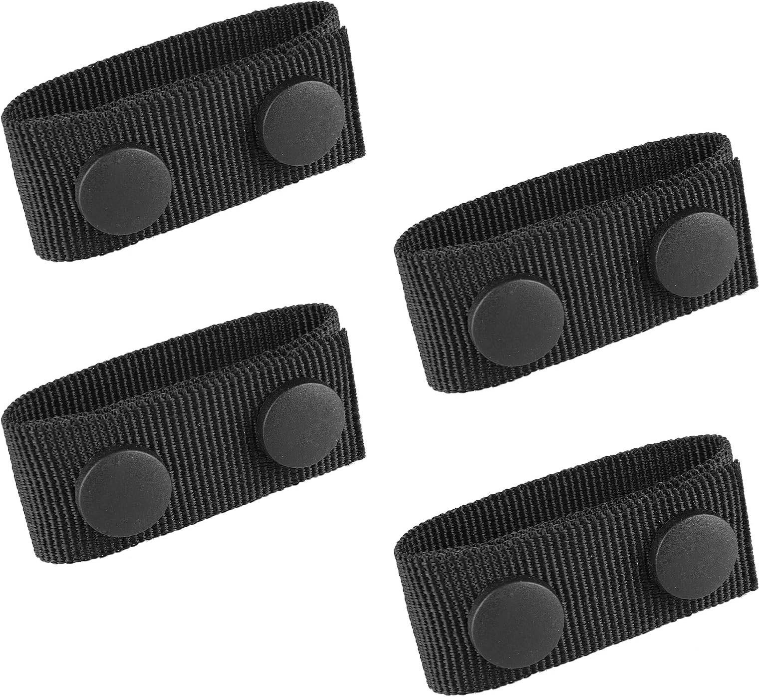 Bremorou Belt Keepers for Duty Belt Nylon Keepers with Double Snaps Security Tactical Belt Keepers Duty Belt Keepers for 2¼" Inch Wide Police Duty Belt Law Enforcement Accessories(Black)