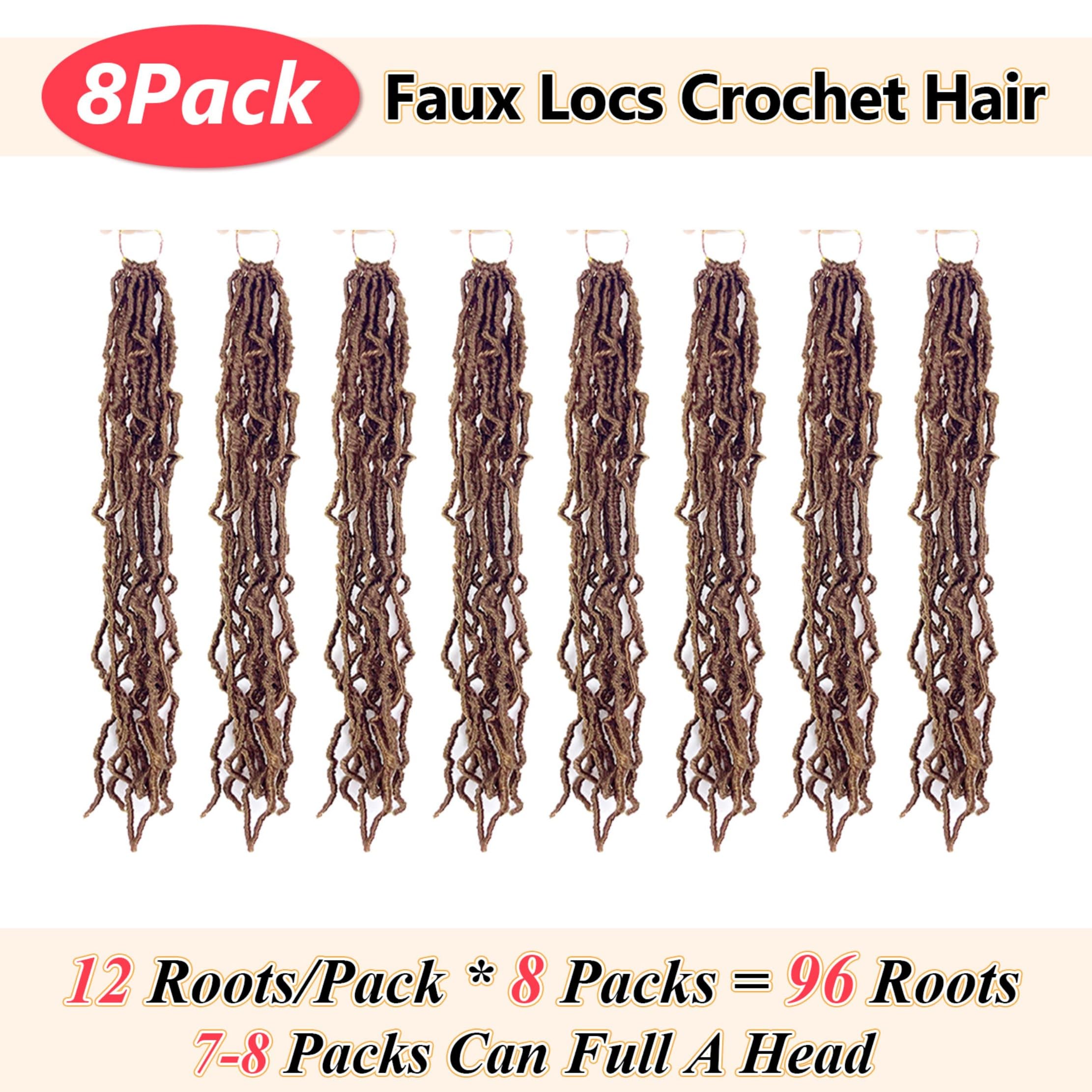 Faux Locs 18 Inch 8 Packs New Soft Locs Curly Wavy Pre-Looped Crochet Hair Crochet Faux Locs synthetic Hair Extensions (18Inch,#30) - Image 2