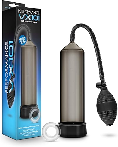 Blush Performance VX101 Bomba de pene para principiantes de 9 pulgadas, bomba de vacío de mejora con manguito cilíndrico de tubo de silicona suave,