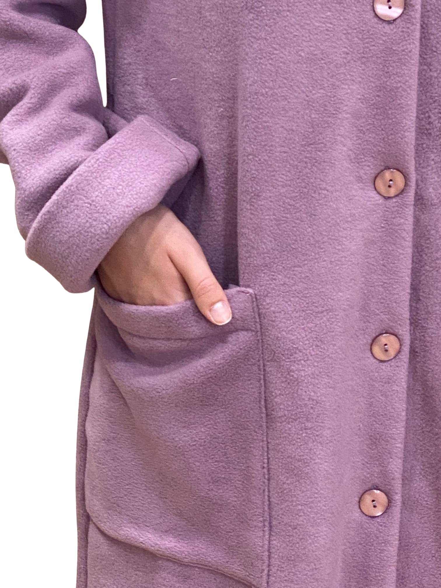 SGARLATA HOME Robe de chambre pour femme en microfibre anti-piling entièrement boutonnée Art. Milena