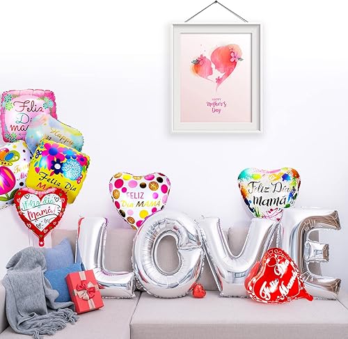 Miniatura 5 de 28 globos de papel de aluminio para el Día de la Madre, suministros de decoración de fiesta para el Día de la Madre, globos de papel de aluminio