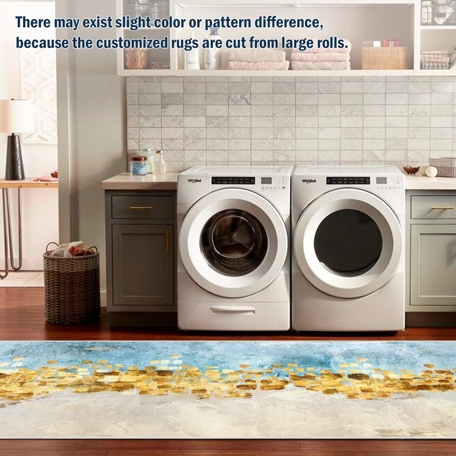 FREADEM Machine Washable Runner Rugs 2' x 6', Non Slip Non Shedding Carpet Area Rugs with TPR Rubber Backing, Low Pile Rugs for Indoor Bedroom Bathroom Living Room Aisle Hallway Balcony Entryway