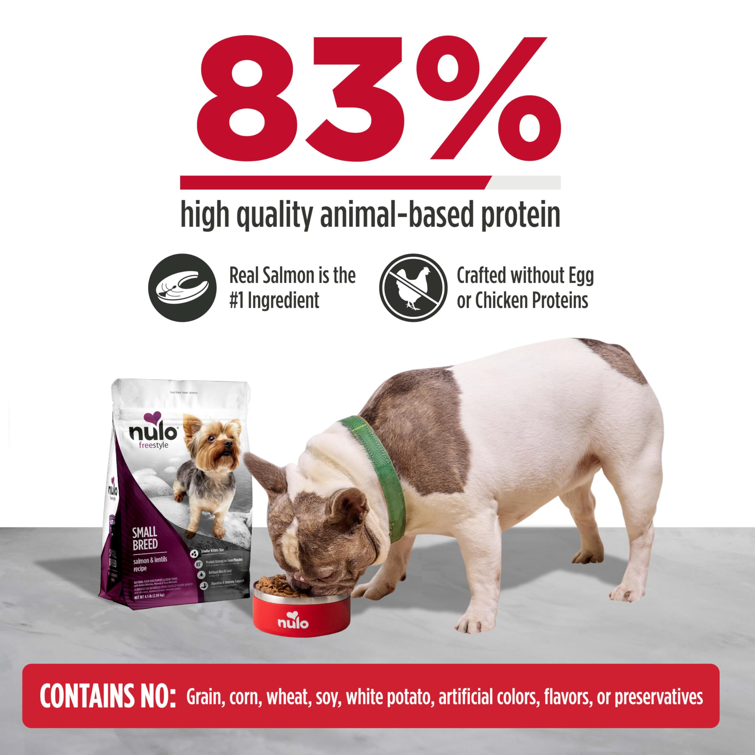Nulo Freestyle Hundefutter für kleine Rassen, hochwertiges Trockenfutter für Erwachsene und Welpen, getreidefrei, kleineres Trockenfutter, mit BC30 Probiotikum für gesunde Verdauung