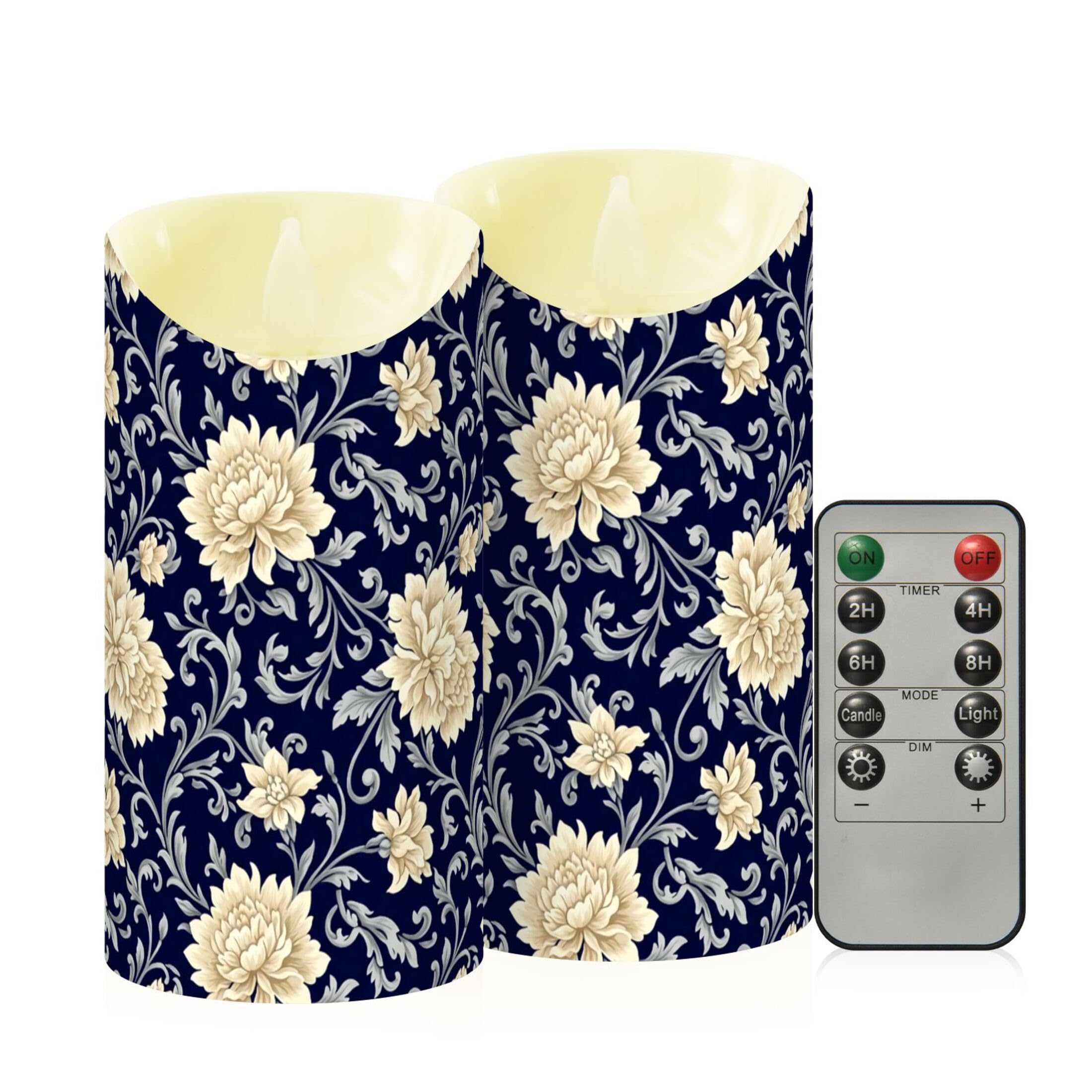 Kutsu Flameless Candles Set of 2, Battery Operated LED Flickering Candles