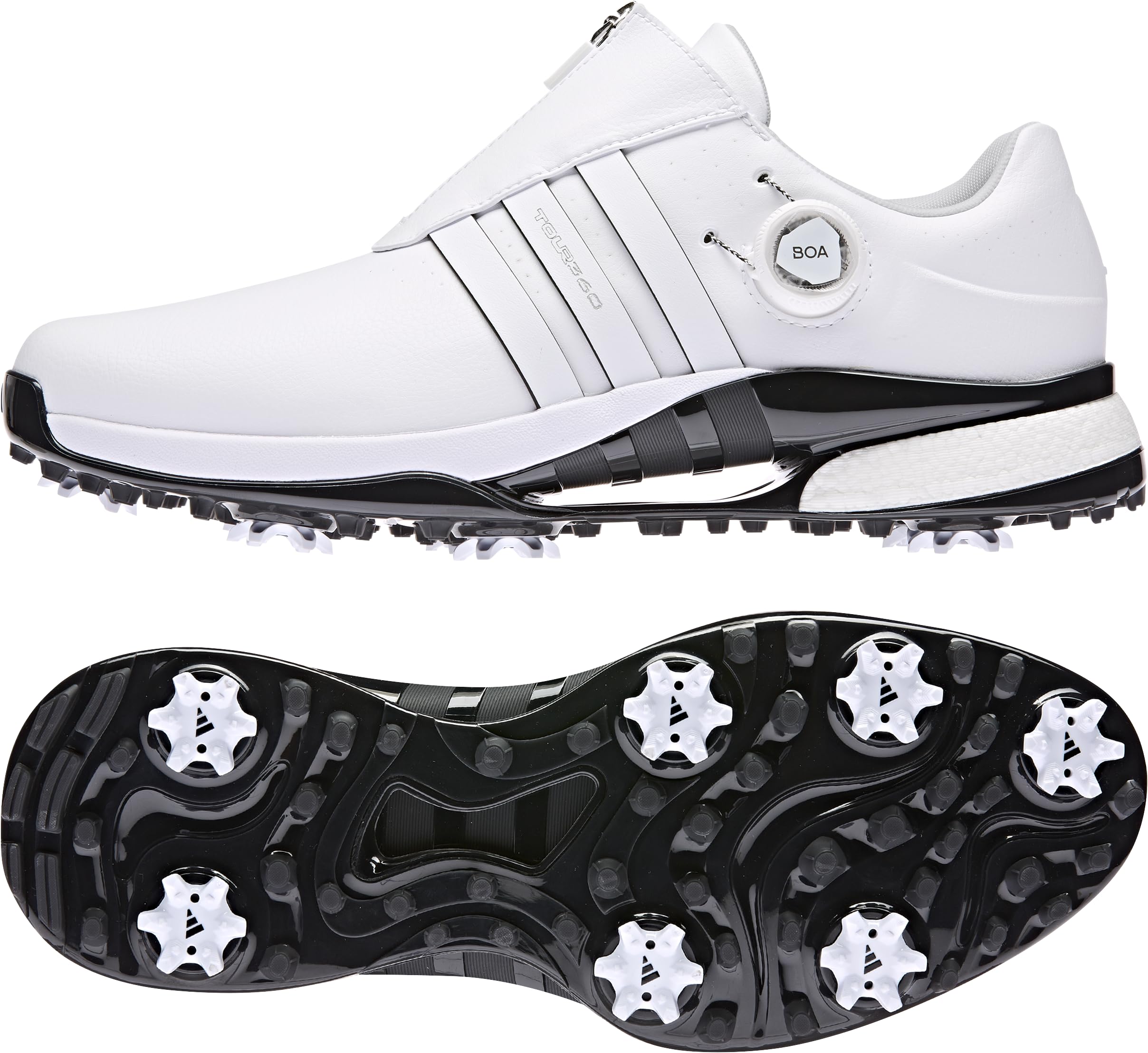 adidas Men's Tour360 24 BOA Golf Shoes, Footwear White/Core Black, 13