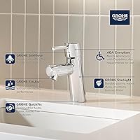 Vista 3 de GROHE 34271ENA Concetto, Single Hole Single-Handle S-Size Bathroom Faucet 1.2 GPM Less Drain, Brushed Nickel