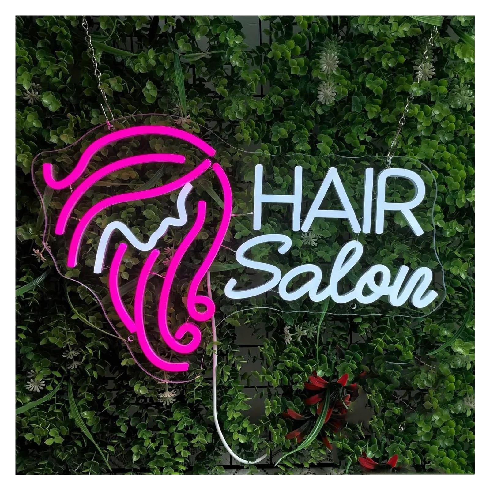 LEMST Sign Lamp Hair Salon Neon Sign, Suitable for Beauty Rooms and Hair Salons, Neon Decorative 25.8x40cm