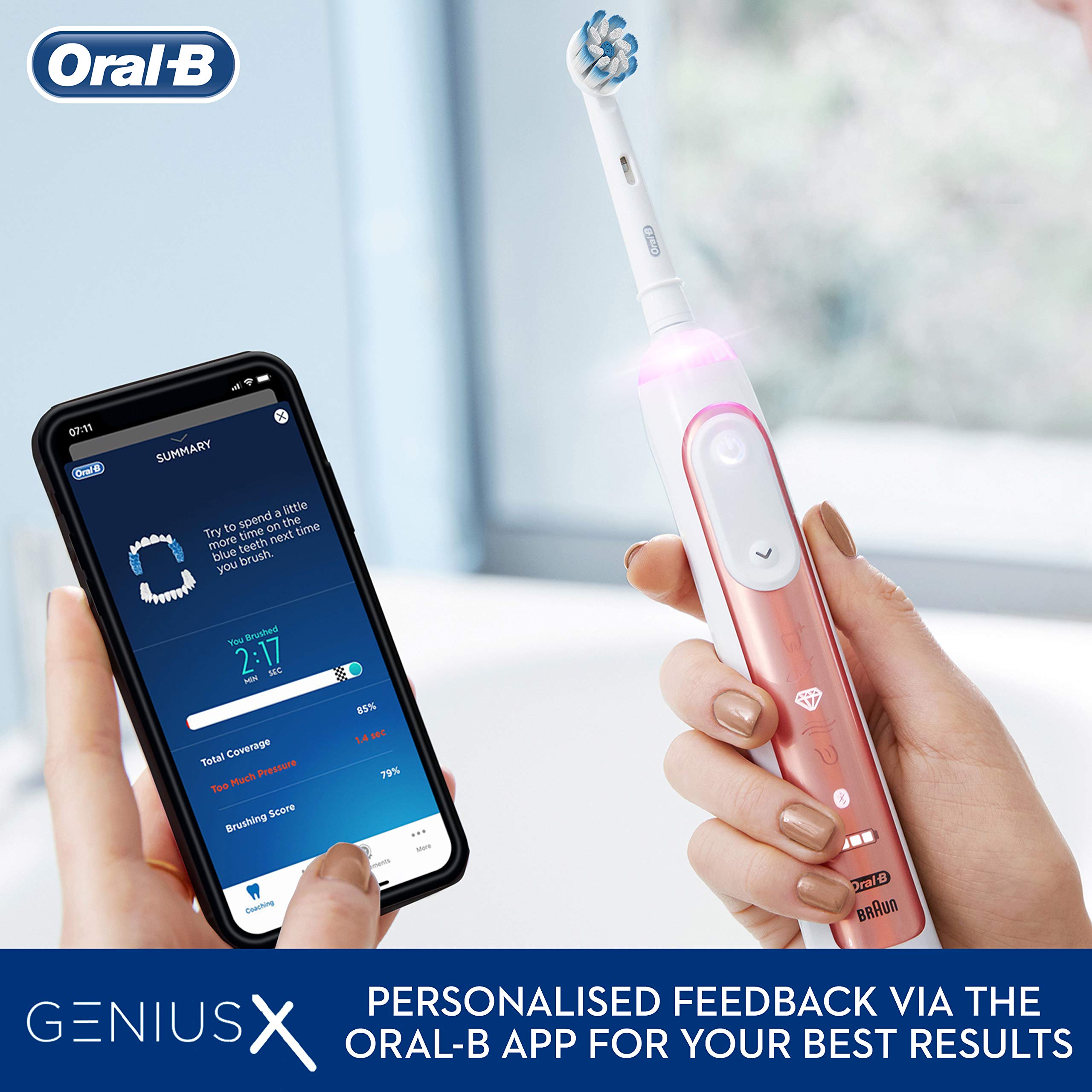 OralB Genius X Electric Toothbrush with Artificial Intelligence, App