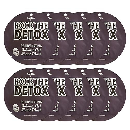 SpaLife Rock the Detox Rejuvenating Volcanic Ash Mascarilla Facial 10 unidades