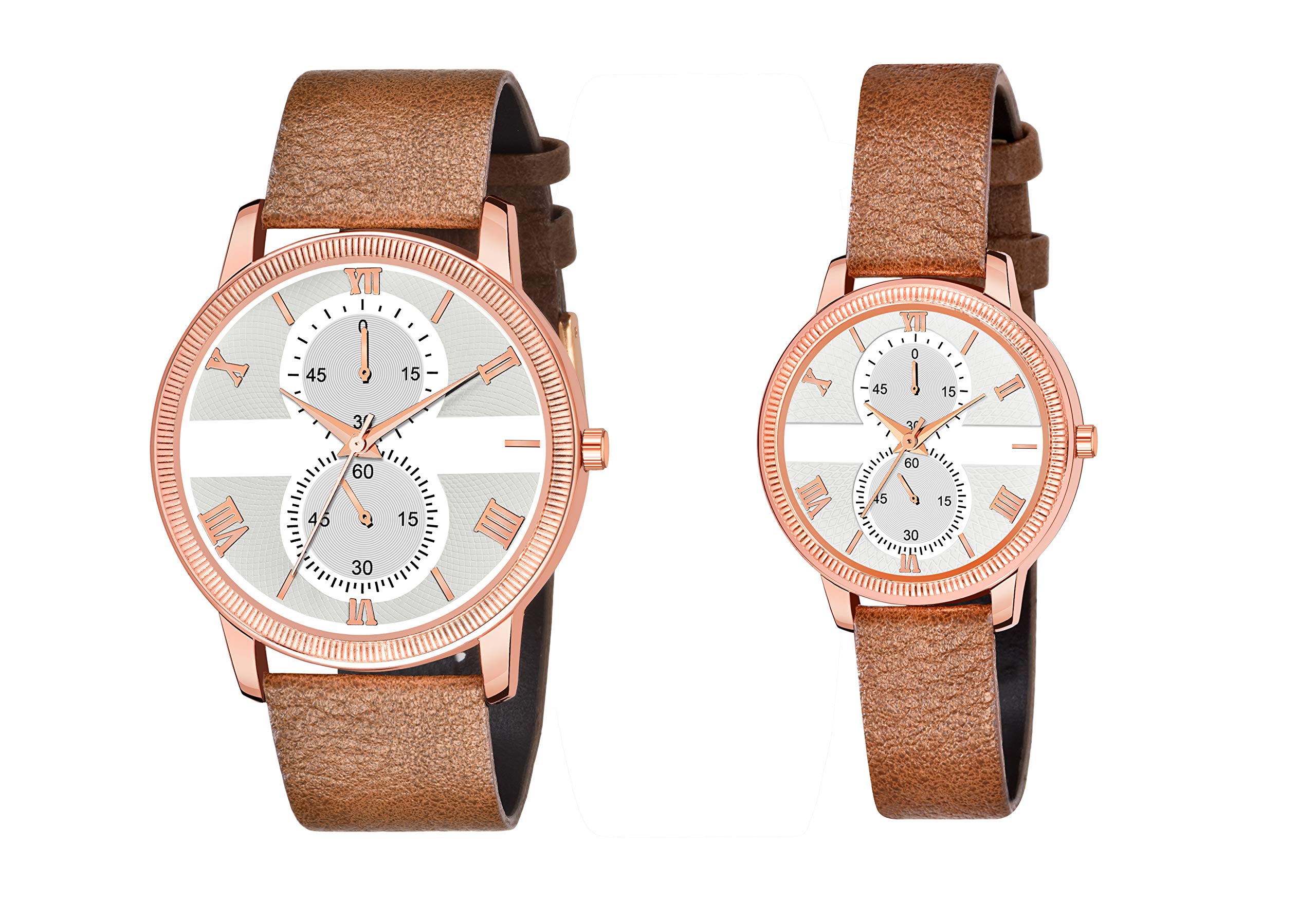 Niyati Fab Analogue Slim Dual Round Watch Couples Watch (Brown Strap Brown dial) (B08LBRGTYK) Amazon Price History, Amazon Price Tracker
