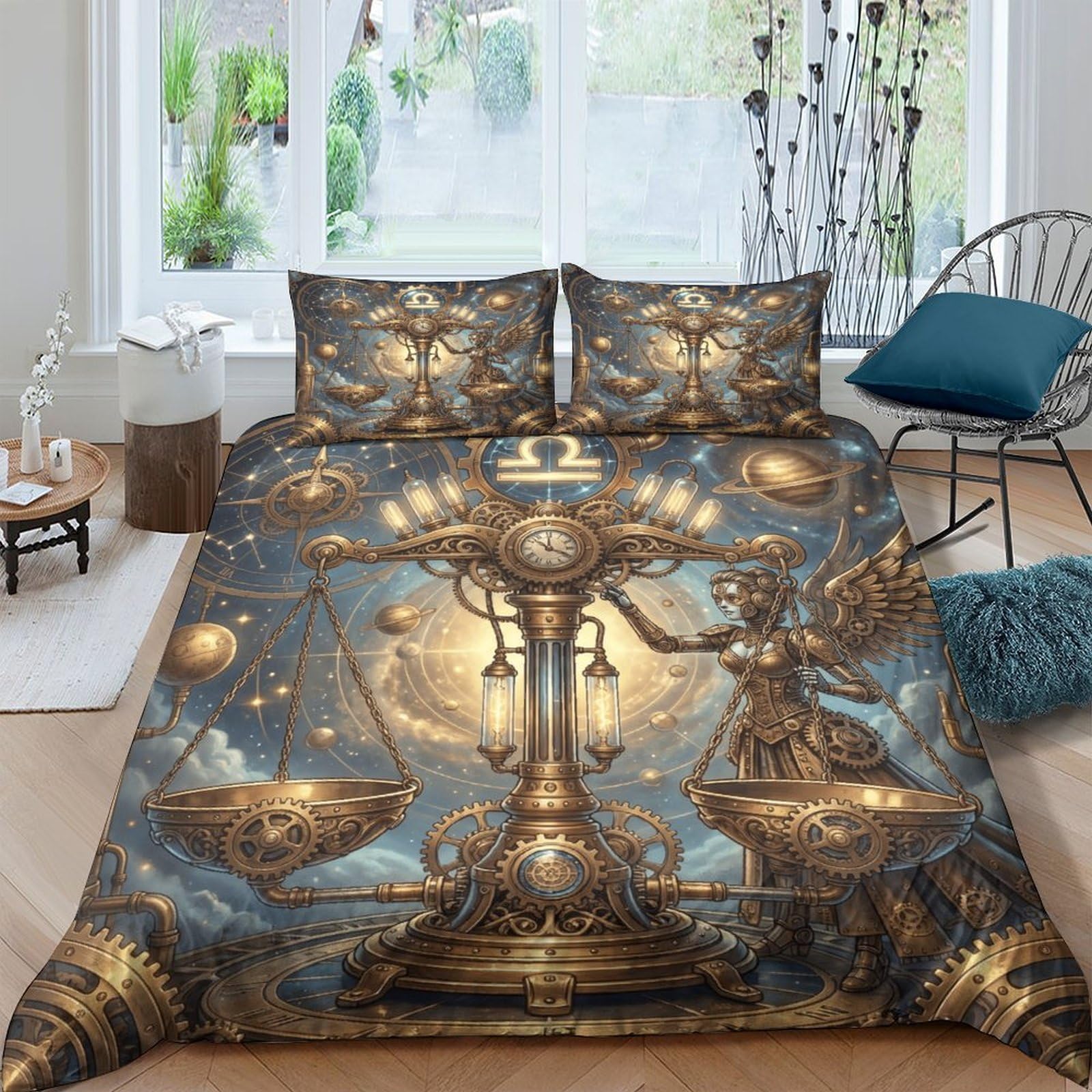 Housse de couette Balance Steampunk 200x200cm pour lit double