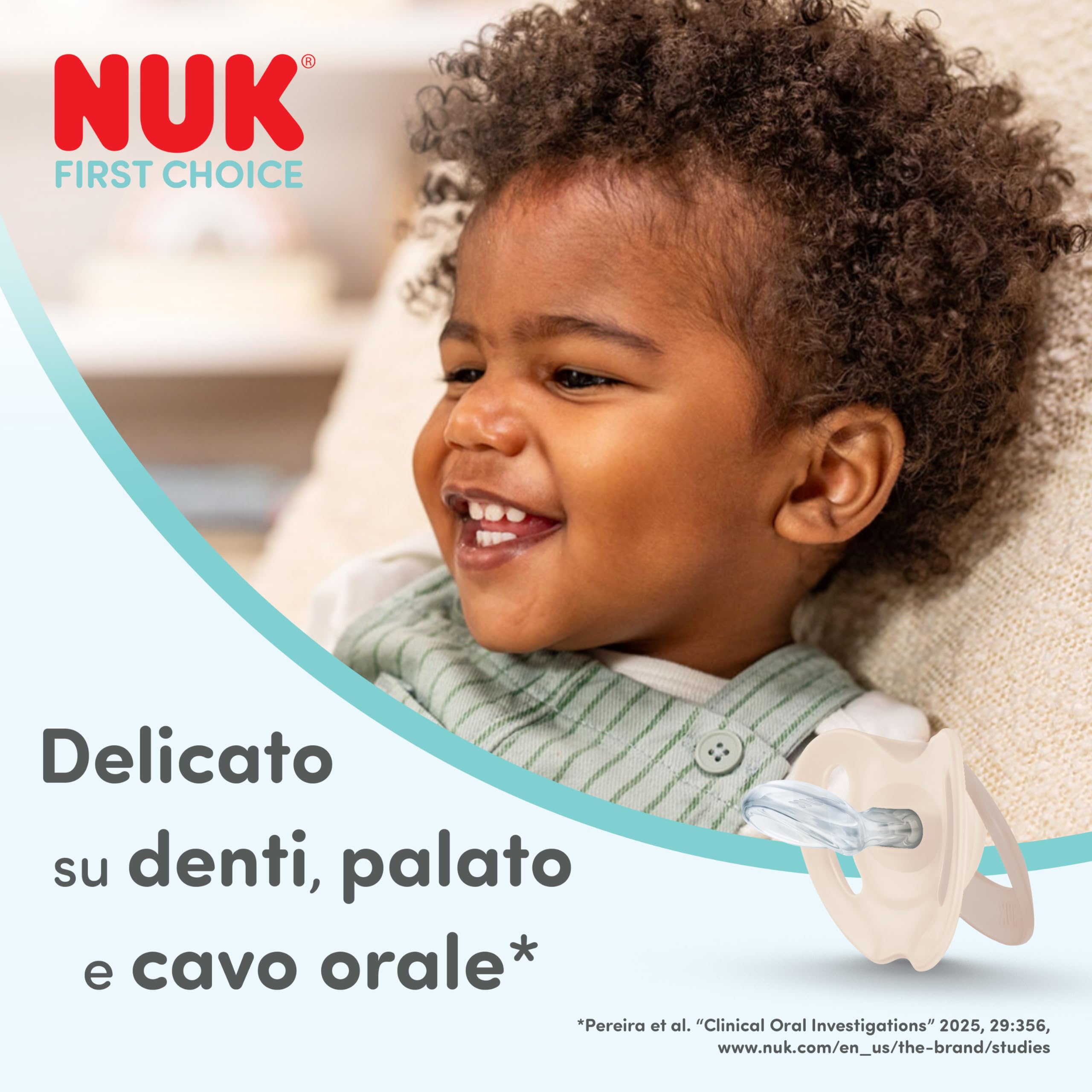 NUK First Choice Day & Night Ciuccio Ortodontico 18-36 Mesi Illuminante Confezione da 4