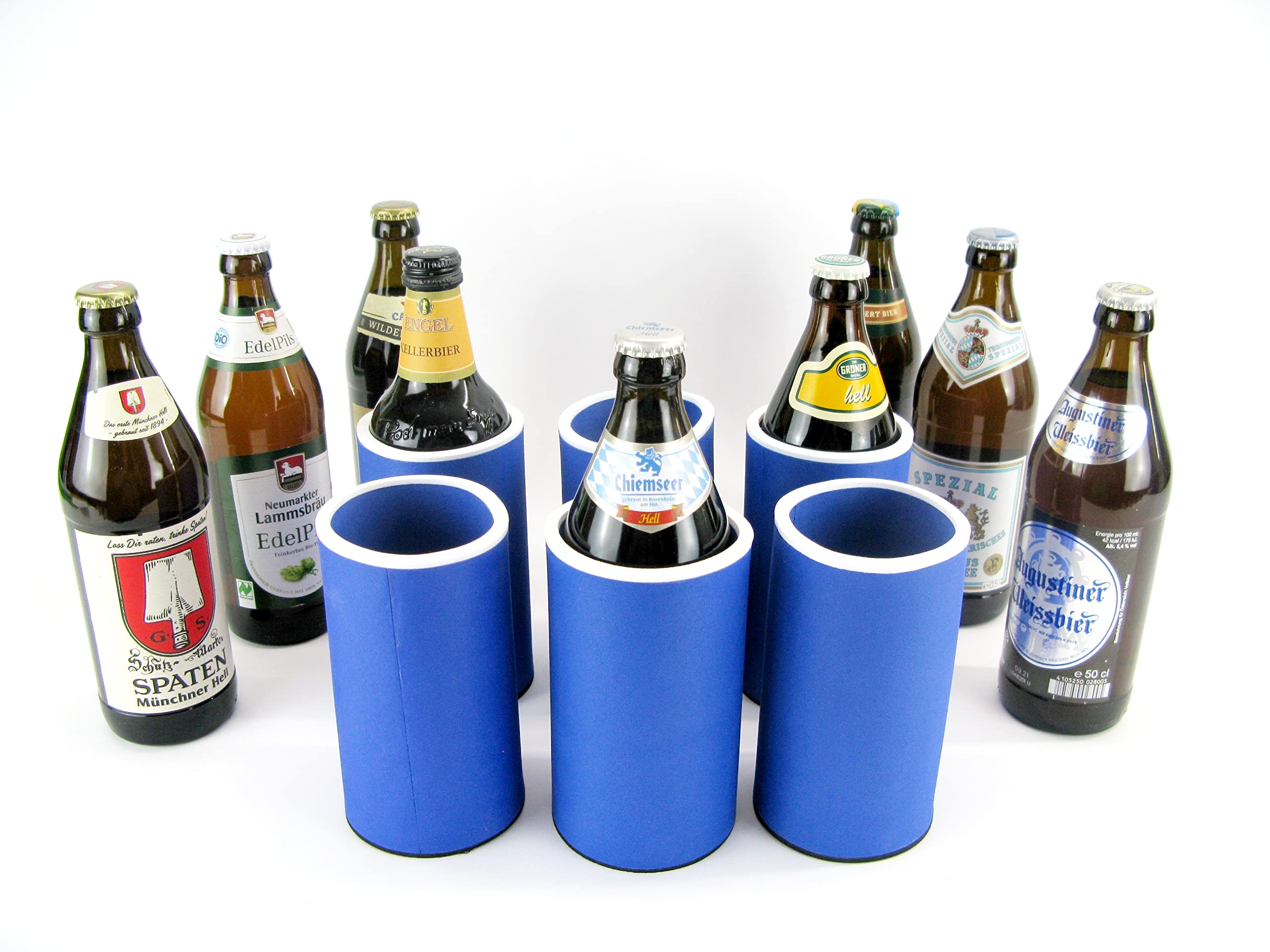 Lot de 6 bières bavaroises bleues - Pour toutes les bouteilles de bière standard de 0,5 l - Refroidisseur de bière - Refroidisseur de qualité 2023 (Lot de 6 bières bavaroises bleues)