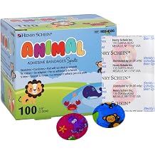 Henry Schein Kids Animal Print Spot Adhesive Bandage, 7/8", Sterile, 100 Ct