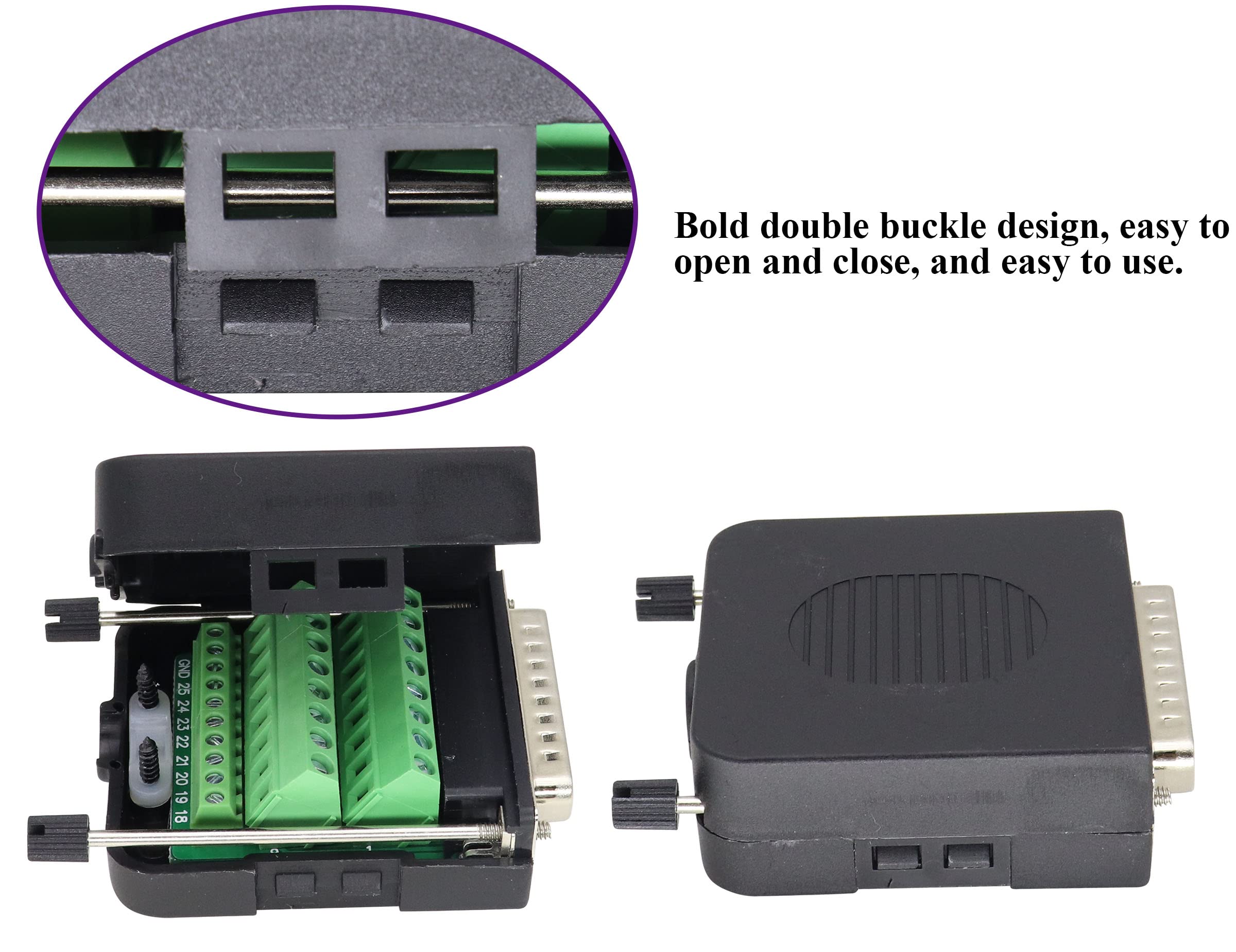 Adaptateur DB25 Mâle/Femelle - Carte De Dérivation 25 Broches - Pour Débogage RS232 - Sans Soudure