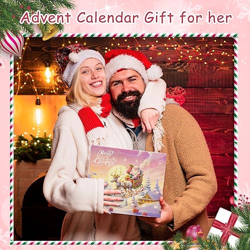 Miniatura 2 de Calendario de Adviento de Navidad 2023, bricolaje con 2 pulseras creativas de moda, 22 adornos de dije, caja ciega de cuenta regresiva, regalos