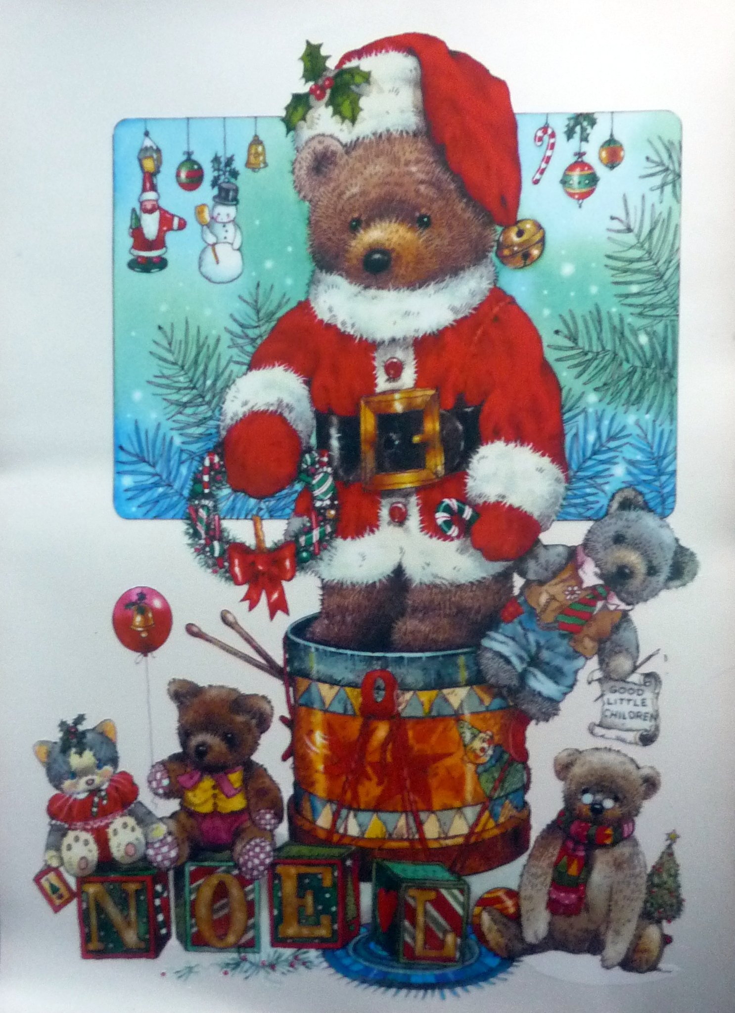 6 er SET 68 x 48,5 cm RETRO KULT XXXL RIESEN WEIHNACHTSBÄR TEDDY selbstklebende Autoaufkleber, Fensterdekoration Fensterbild, Fensteraufkleber, MADE IN GERMANY Wandtattoo Deko Sticker, Weihnachtsdekoration, Schaufenster In- und Outdoor , Kinderzimmer, Win