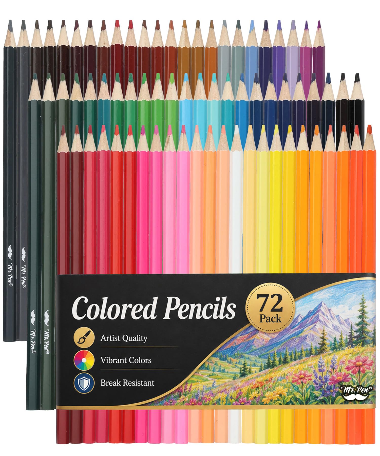 Colored Pencils, 72 Pack, Soft Core Pre-Sharpened | Color Pencils Bulk for Adult and Kids…