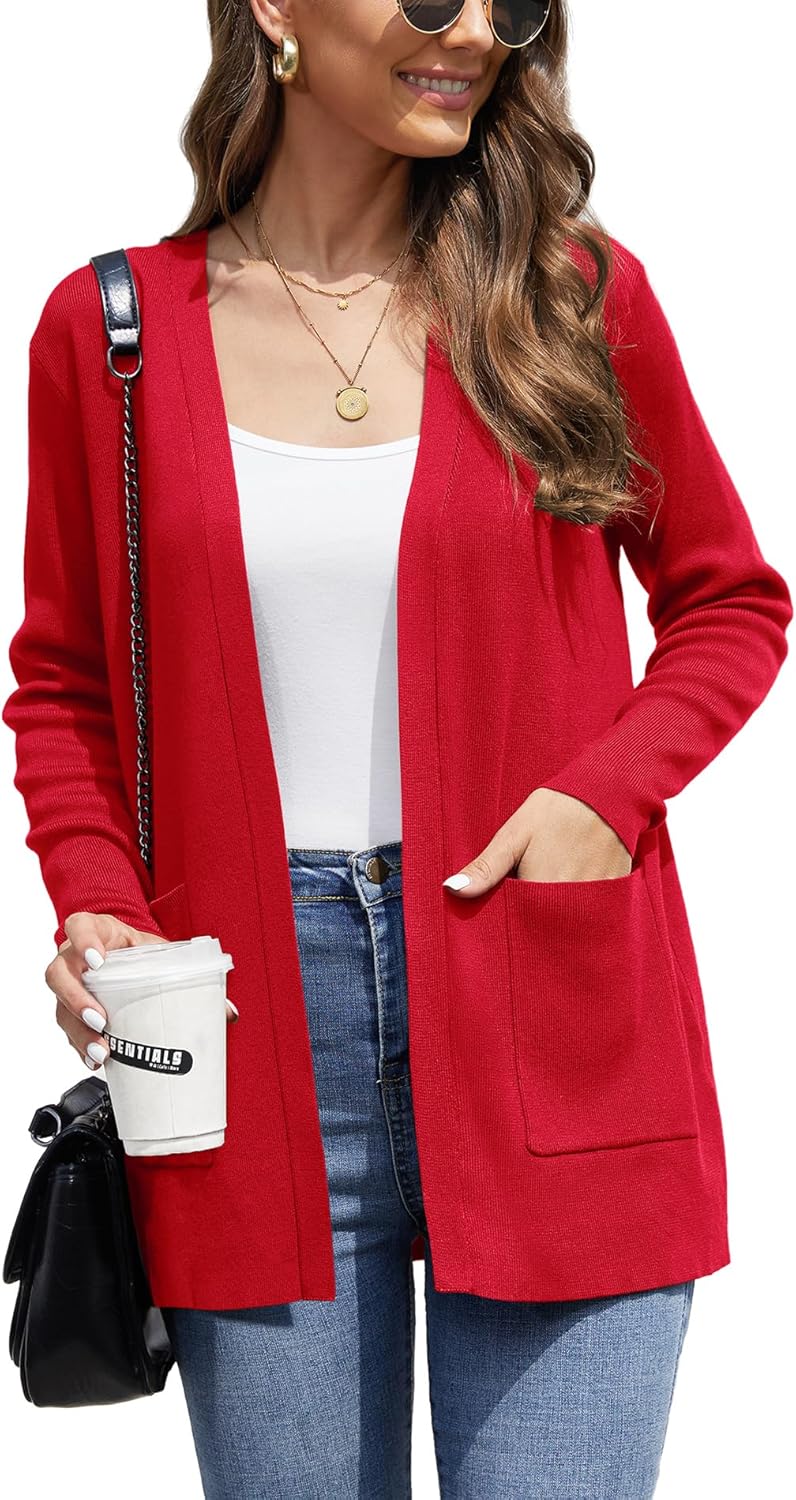 CZYINXIAN Women’s Casual Long Sleeve Open Front Cardigan Sweaters Trendy Knit Lightweight Cardigans with Pockets CZYINXIAN Women’s Casual Long Sleeve Open Front Cardigan Sweaters Trendy Knit Lightweight Cardigans with Pockets