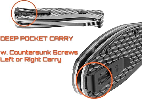 Miniatura 7 de Cuchillos fuera de la red - Badger EDC con hoja de acero Cryo D2, cuchillo de bolsillo compacto con rodamiento de bolas, balanzas Grippy G10,