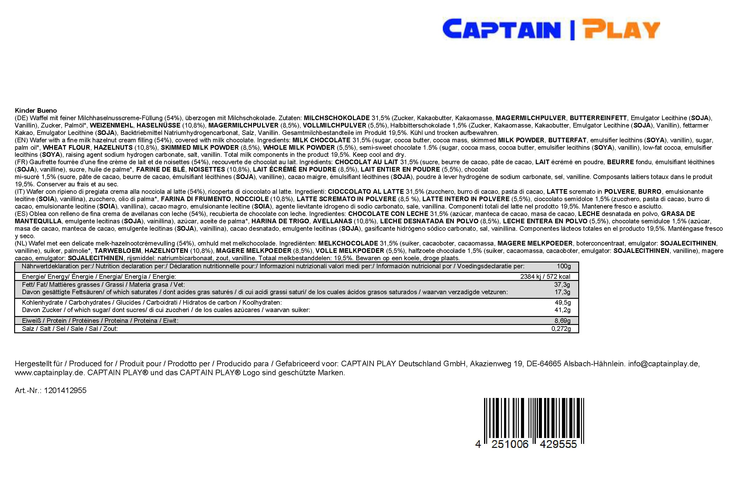 CAPTAIN PLAY | Caja de Snacks con 70 Barritas de Chocolate | 11 Variedades | 2 kg de Dulces
