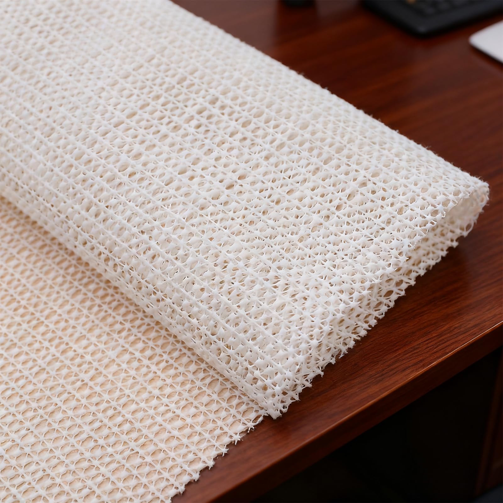 Anti Slip Rug Underlay 120 x 150 cm Waterproof, with Reusable & Odor-Free, Cut-To-Size, Washable, Customisable Size, Antislip Carpets Padding Liner Rug to Carpet Gripper for The Kitchen, Home, White