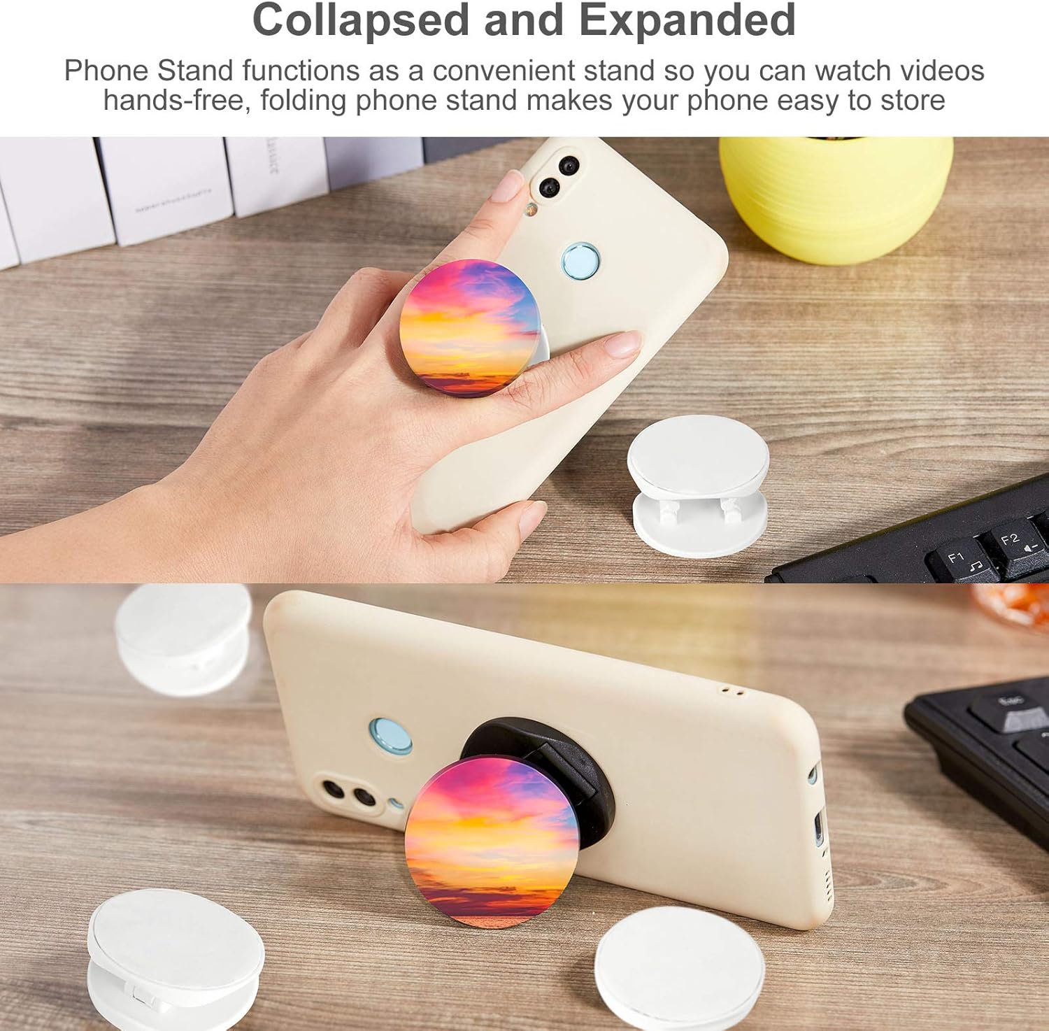 Weewooday 30 Phone Grip Holder with Double-Sided Sticker Phone Finger Expanding Stand Holder for Almost Cases(White) - Image 5