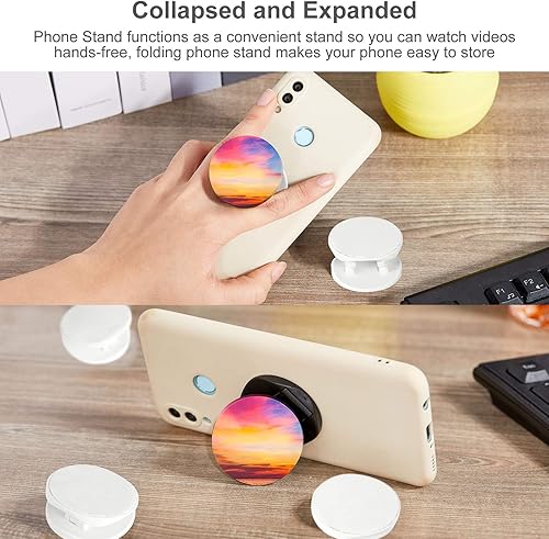 Miniatura 5 de Weewooday 30 Soporte de agarre para teléfono con adhesivo de doble cara Soporte extensible para casi teléfonos (blanco)