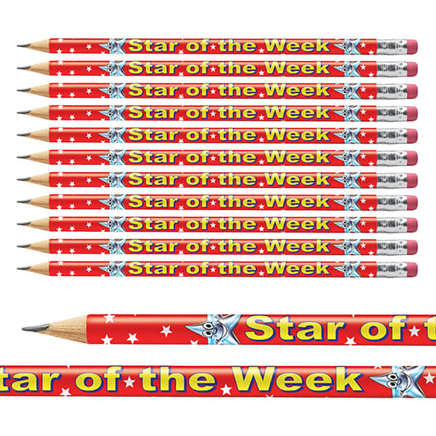12 Star Of The Week Childrens Pupils School Teachers Reward Pencils Primary Teaching Services