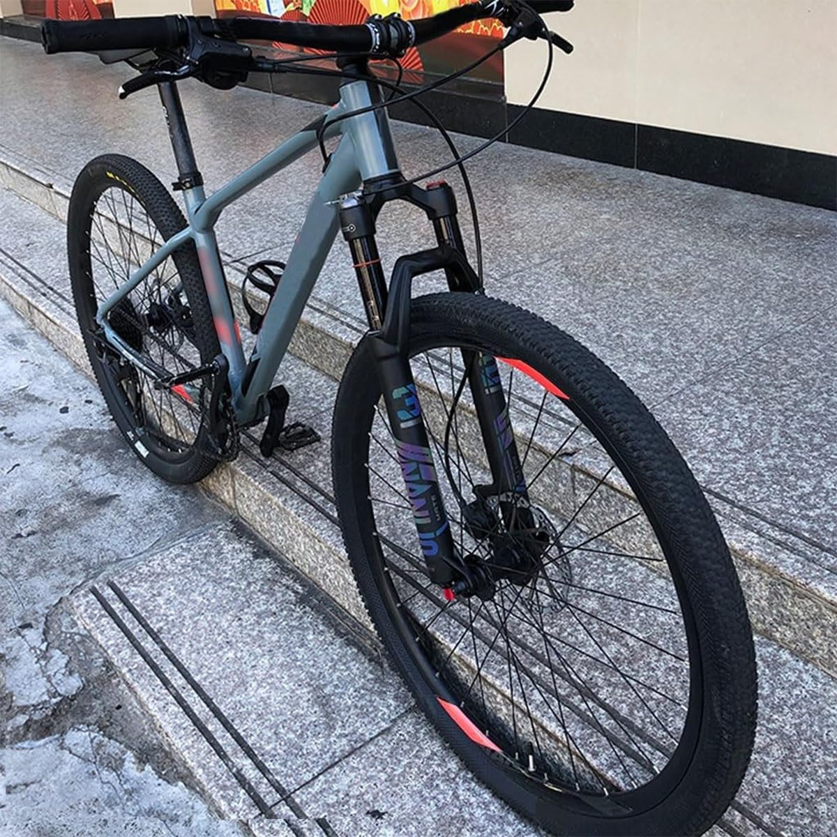 Widelec amortyzowany powietrzem/olejem do roweru górskiego 26/27,5/29 cala 28,6 widelec prosty/stożkowy 120 mm hamulec tarczowy ręczny/zdalny QR 9 mm regulacja rowerów RI