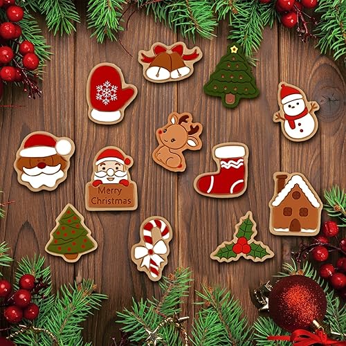 Miniatura 5 de 24 sellos de galletas de Navidad, cortadores de galletas de jengibre, estampado de Navidad, Papá Noel, alce, muñeco de nieve, moldes de plástico 3D