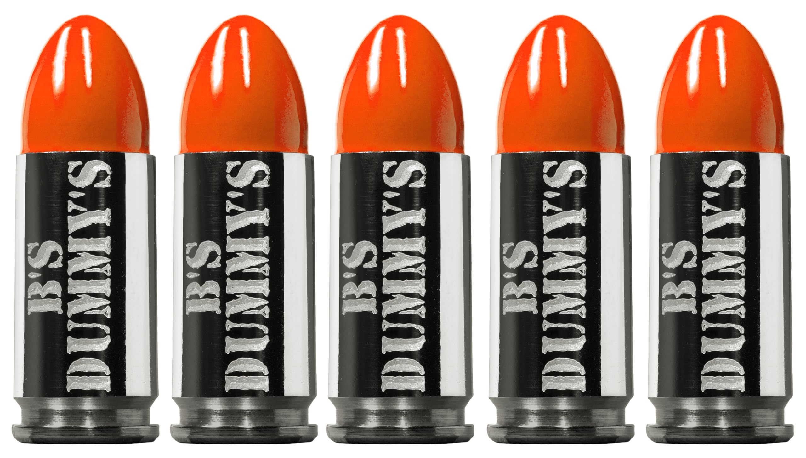 B's Dry Fire Snap Caps - A.K.A. B's Dummy's - Dummy 9mm Luger Training Caps (5 Pack) (Orange Nickel)