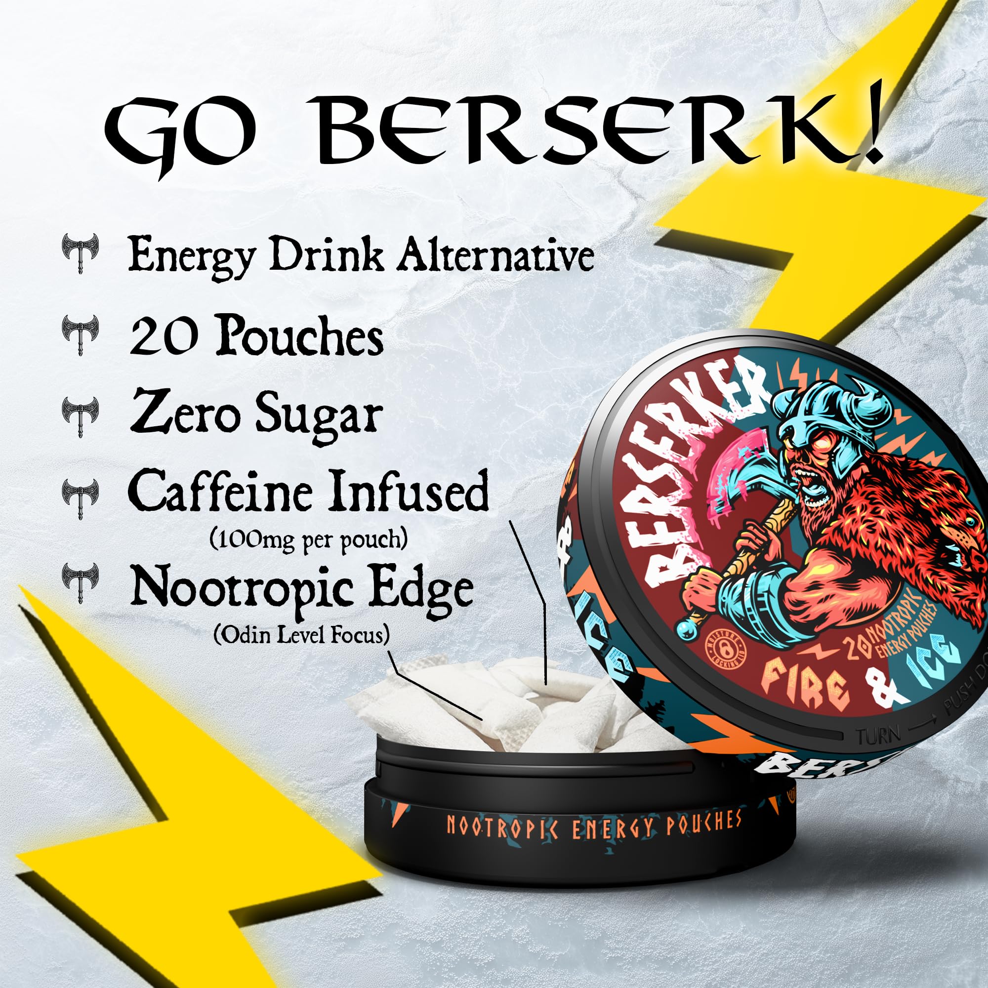 Amazon.com: Berserker Focus Pouches - Fire & Ice - Caffeine