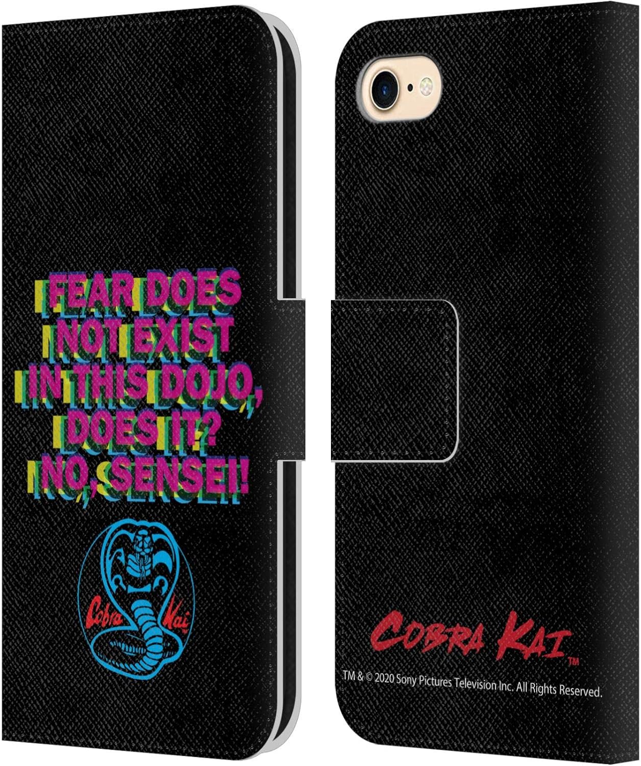 Head Case Designs Officially Licensed Cobra Kai Karate Logo Graphics 2 Leather Wallet Case Compatible with Apple iPhone 7/8 / SE 2020 & 2022