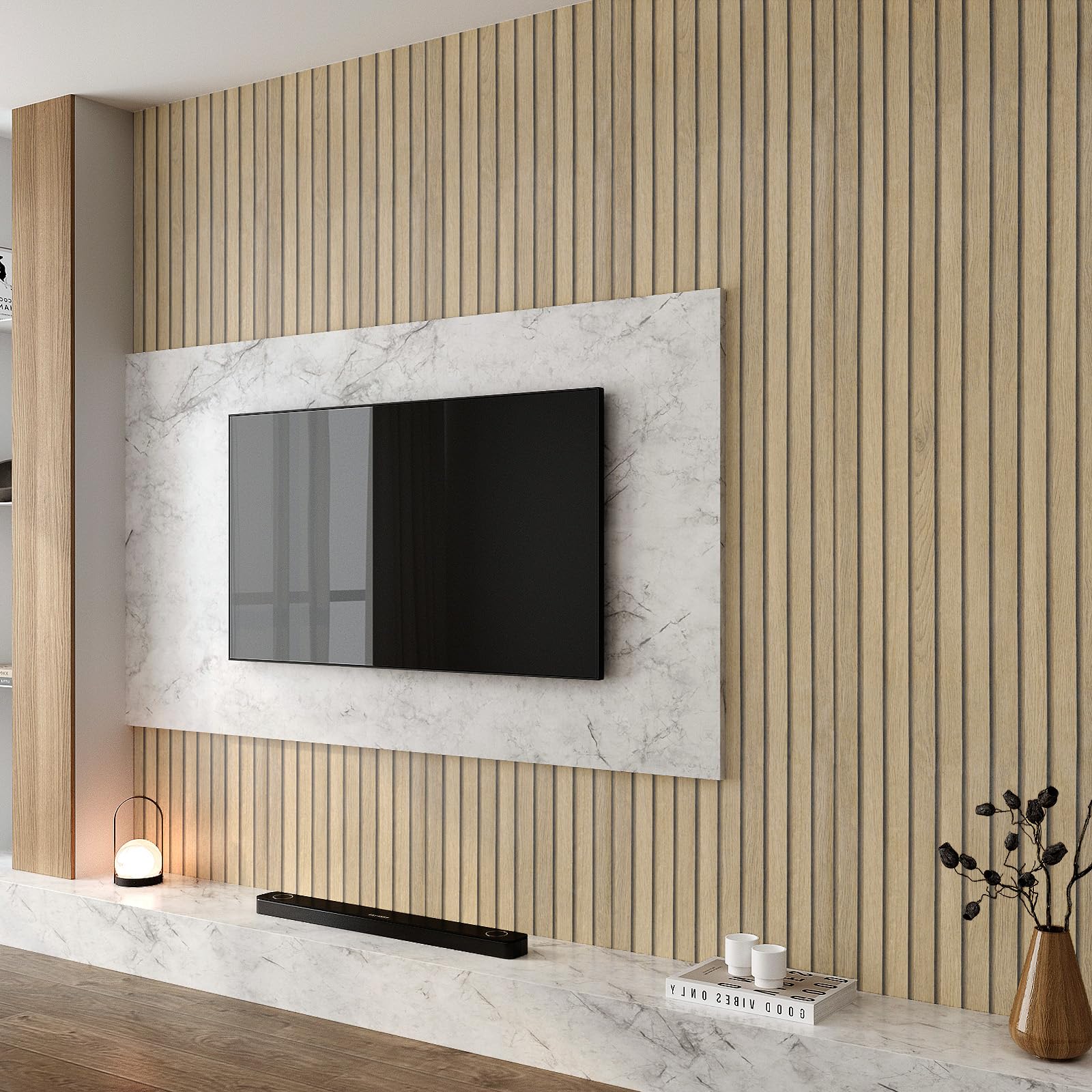 VaryPaper Papier Peint Tasseau De Bois Brun 40cmx200cm Papier Adhesif Pour Meuble Bois Panneaux En Bois 3D Papier Adhésif Décoratif Papier Peint Chambre Salon Armoire Escaliers Stickers Muraux 3d