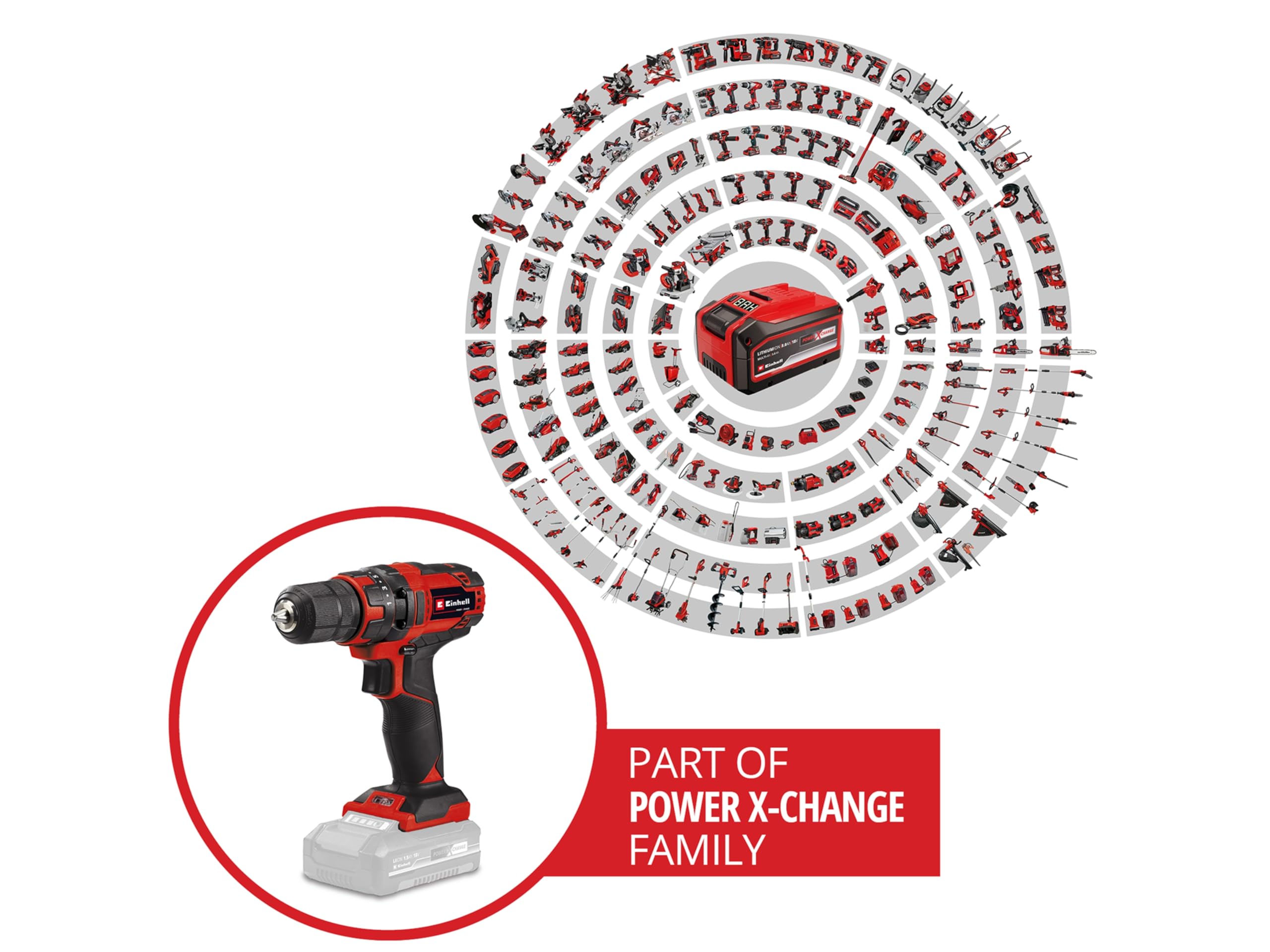 Einhell Wkrętarka akumulatorowa TC-CD 18/35 Li-Solo Power X-Change (Li-ion, 18 V, 550 obr./min-1, 35 Nm, uchwyt wiertarski 10 mm, w tym, bez akumulatora i ładowarki)